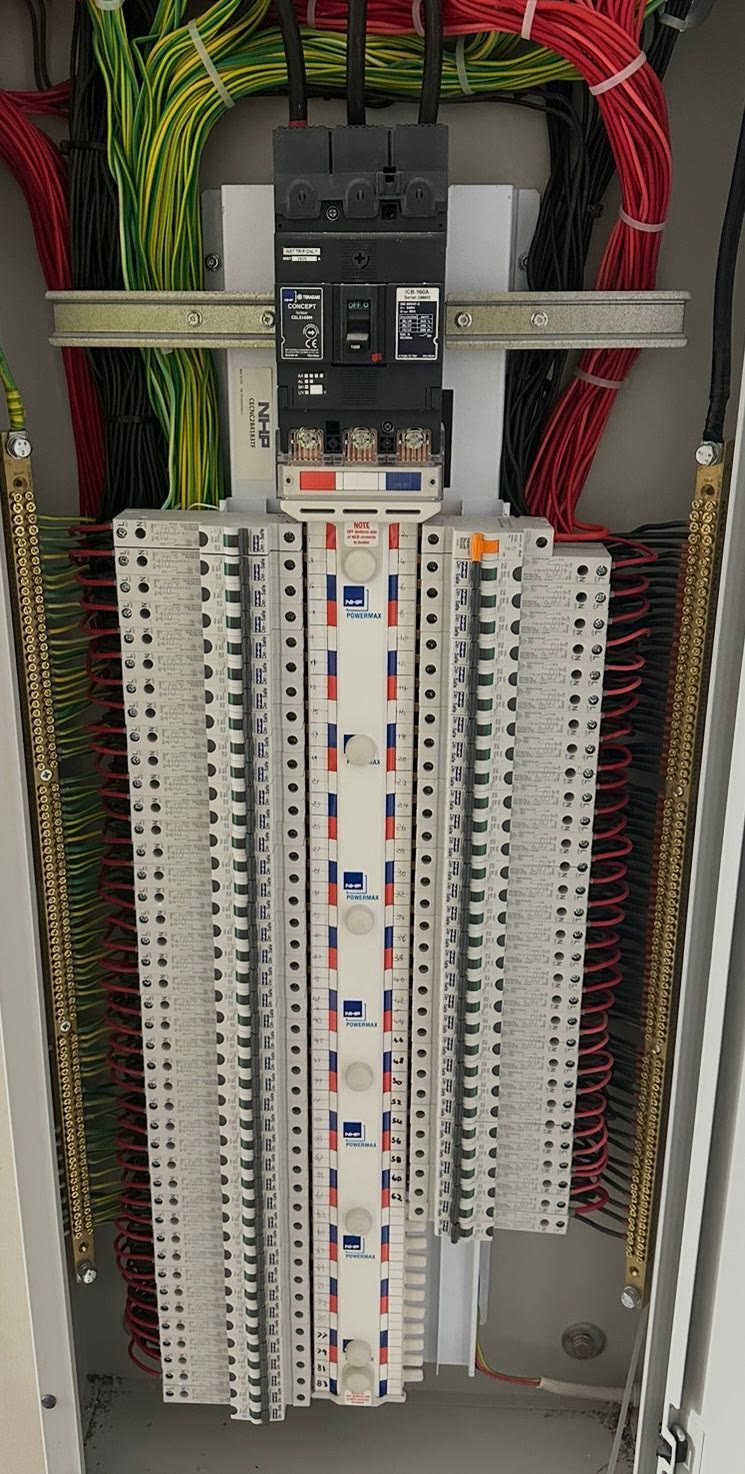 Neatly wired modern switchboard installed by Clear Logic Electrical