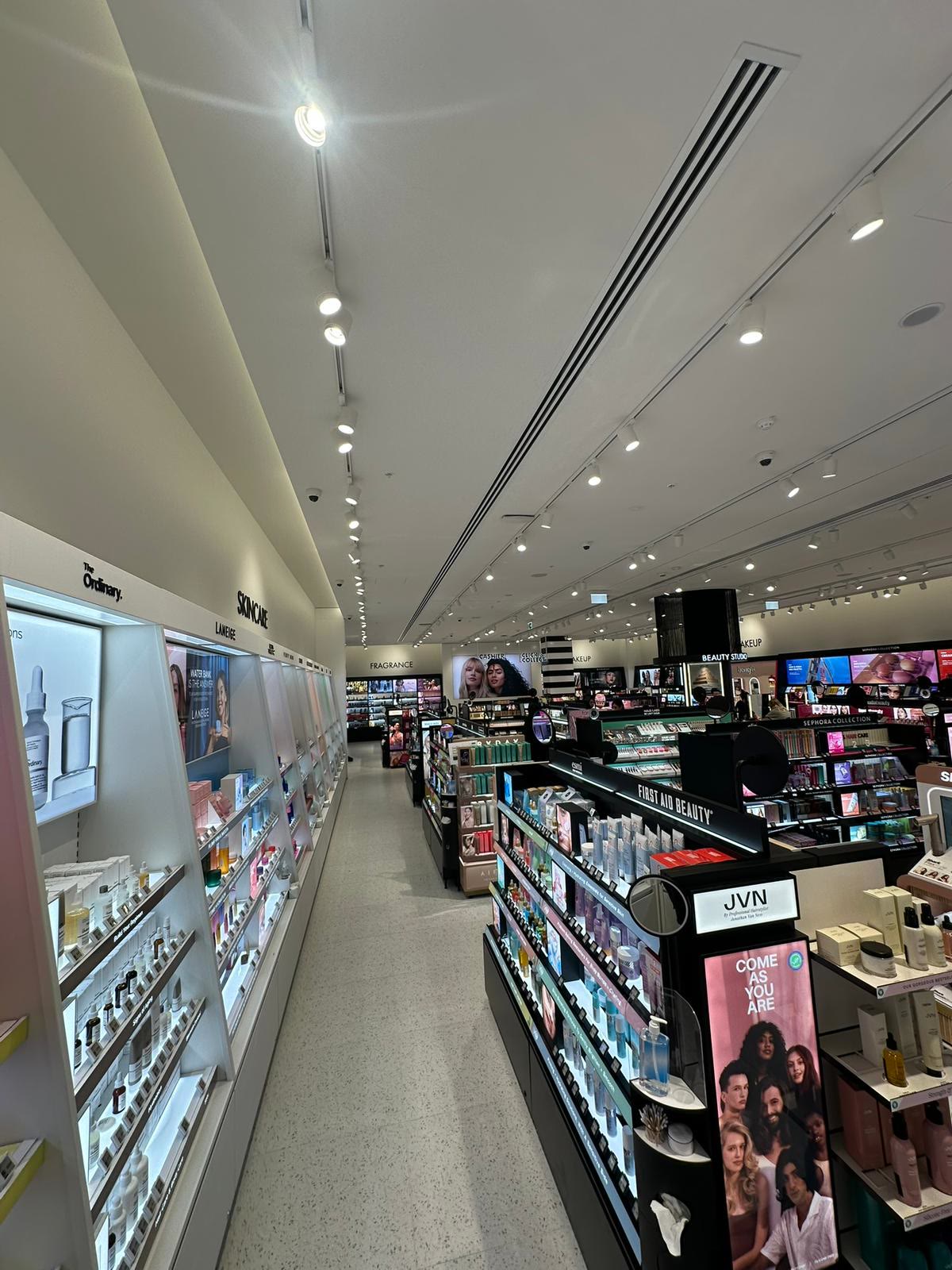 Retail showroom fit-out with track lighting